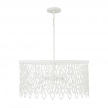 Capital Canada 352941WE - 4-Light Lasercut Metal Pendant in Matte White Modern Motif