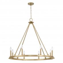 Capital Canada 4918AD - 8-Light Wagon Wheel Chandelier in Aged Brass