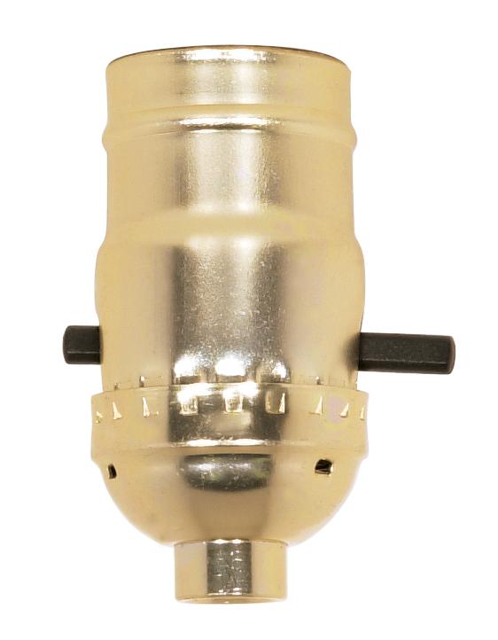 On-Off Push Thru Socket; 1/8 IPS; Aluminum; Brite Gilt Finish; 660W; 250V