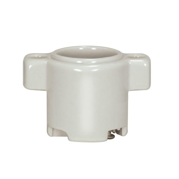 Keyless Porcelain One Piece Sign Socket; Top 2 #8-32 Flange/Bushing; CSSNP Screw Shell; Glazed;