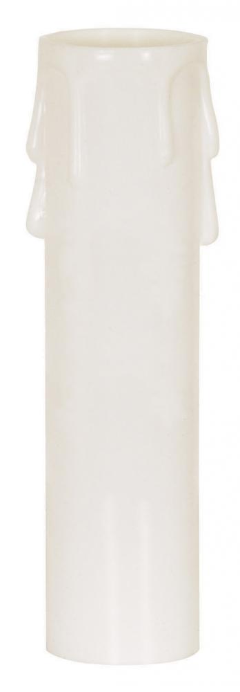 Plastic Drip Candle Cover; White Plastic Drip; 1-3/16" Inside Diameter; 1-1/4" Outside