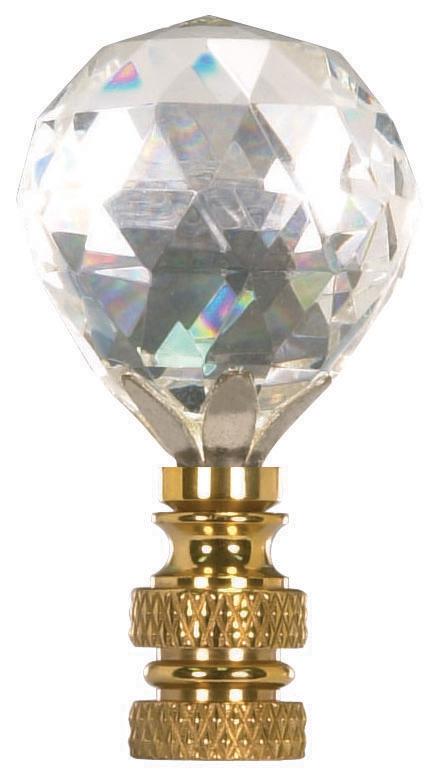 Ball Cut Crystal Finial; 2-1/4" Height; 1/4-27