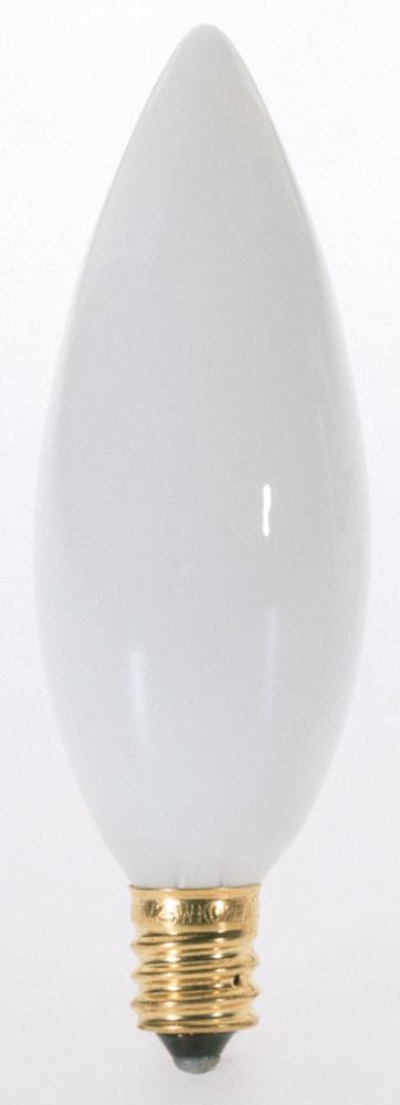 60 Watt B10 Incandescent; White; 2500 Average rated hours; 564 Lumens; Candelabra base; 130 Volt;