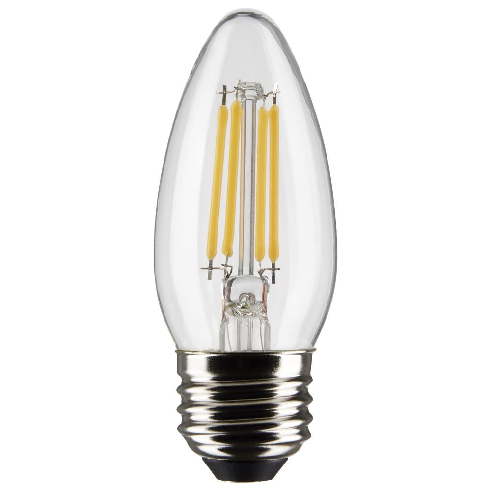 4 Watt B11 LED; Clear; Medium base; 90 CRI; 3000K; 120 Volt; 3-Pack