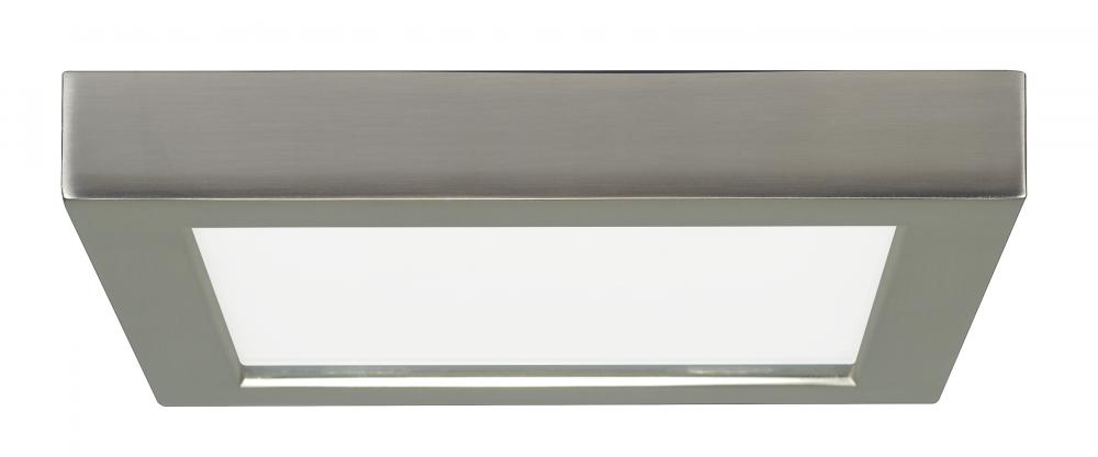 Blink - 13.5W- 7" Surface Mount LED - 3000K- Square Shape - Brushed Nickel Finish - 120V