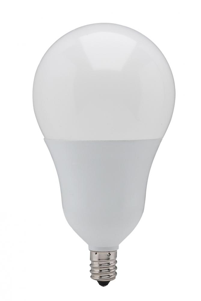 9.8 Watt; A19 LED; 4000K; Candelabra base; 220 deg. Beam Angle; 120 Volt