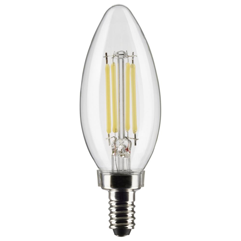 5.5 Watt B11 LED; Clear; Candelabra Base; 3000K; 500 Lumens; 120 Volt; 2-Pack