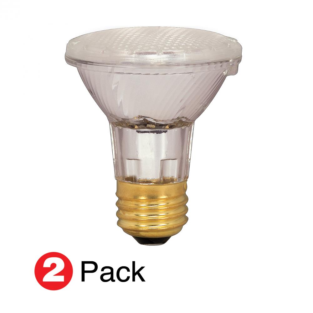 39 Watt; Halogen; PAR20; Clear; 1500 Average rated hours; 530 Lumens; Medium base; 120 Volt; 2-Pack