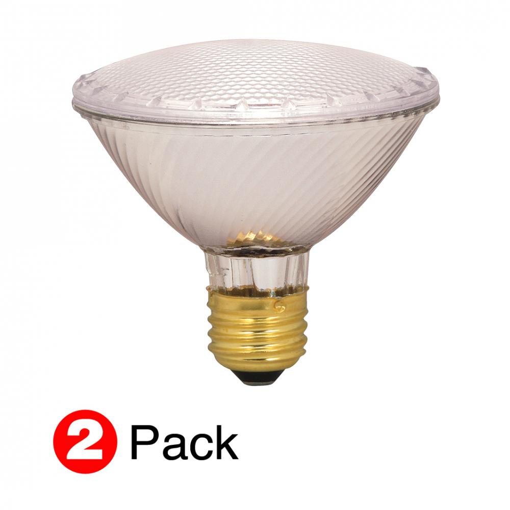 60 Watt; Halogen; PAR30; Clear; 1500 Average rated hours; 1090 Lumens; Medium base; 120 Volt; 2-Pack