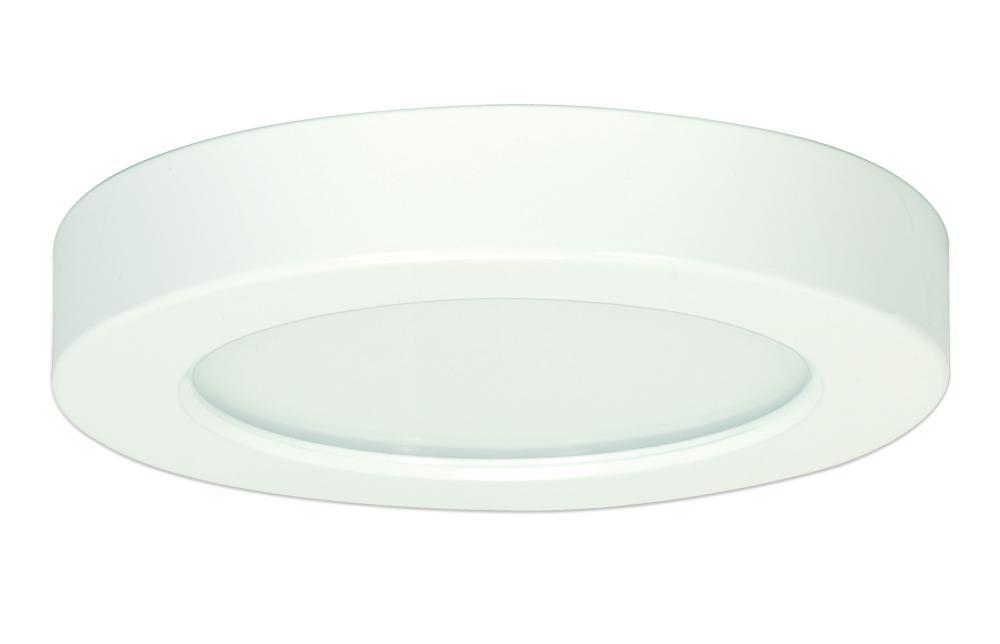 10.5 watt; 5.5" Flush Mount LED Fixture; 3000K; Round Shape; White Finish; 120 volts