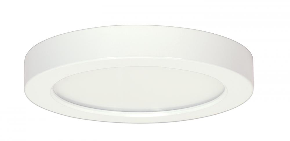 18.5 watt; 9" Flush Mount LED Fixture; 3000K; Round Shape; White Finish; 120 volts