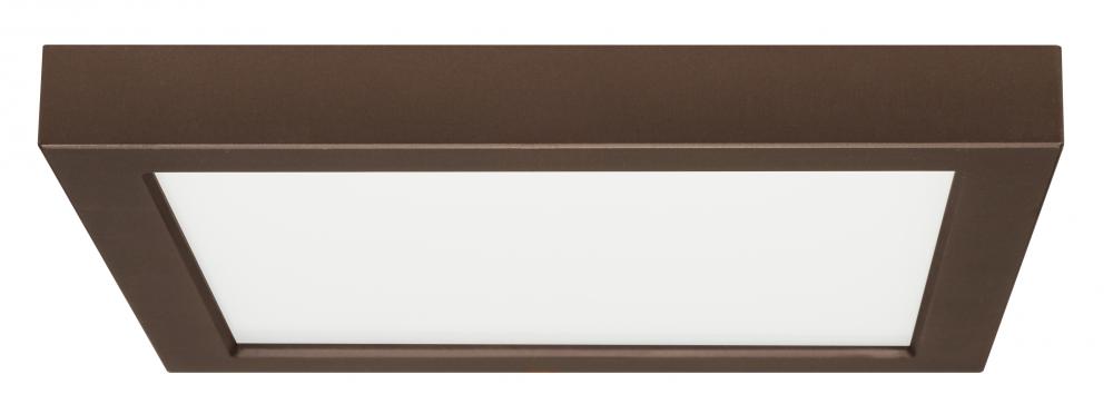 18.5 watt; 9" Flush Mount LED Fixture; 2700K; Square Shape; Bronze Finish; 120 volts