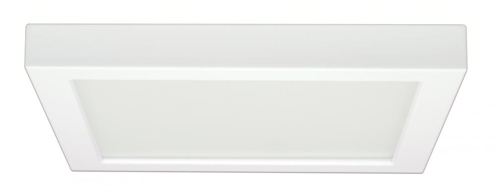 18.5 watt; 9" Flush Mount LED Fixture; 5000K; Square Shape; White Finish; 120 volts