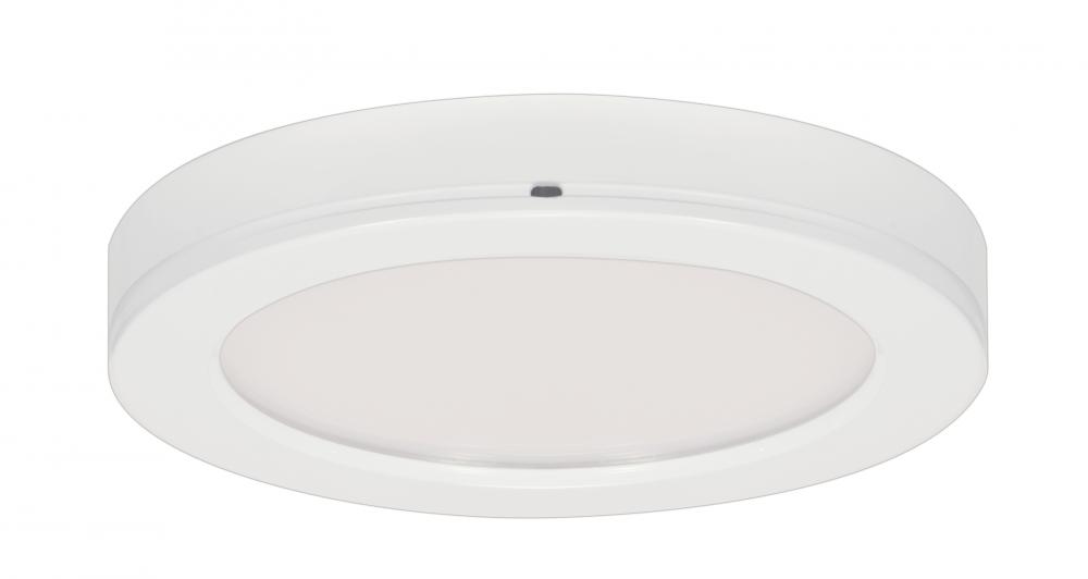 13.5 watt; 7" Flush Mount LED Fixture; 3000K; 90 CRI; Round Shape; White Finish; 120 volts