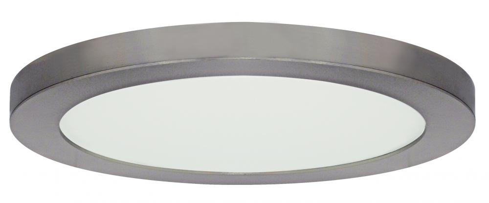 25 watt; 13" Flush Mount LED Fixture; 3000K; Round Shape; Brushed Nickel Finish; 120 volts