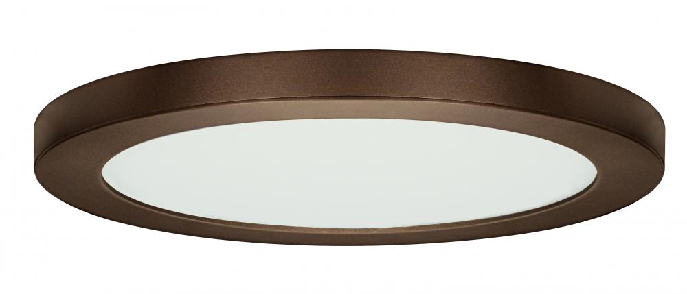 25 watt; 13" Flush Mount LED Fixture; 3000K; Round Shape; Bronze Finish; 120 volts