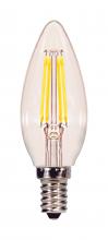 Satco Products Inc. S21729 - 4.5 Watt B11 LED; Clear; Candelabra base; 3000K; 120 Volt; 3-Pack