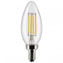 Satco Products Inc. S21819 - 4 Watt B11 LED; Clear; Candelabra Base; 2700K; 350 Lumens; 120 Volt; 2-Pack