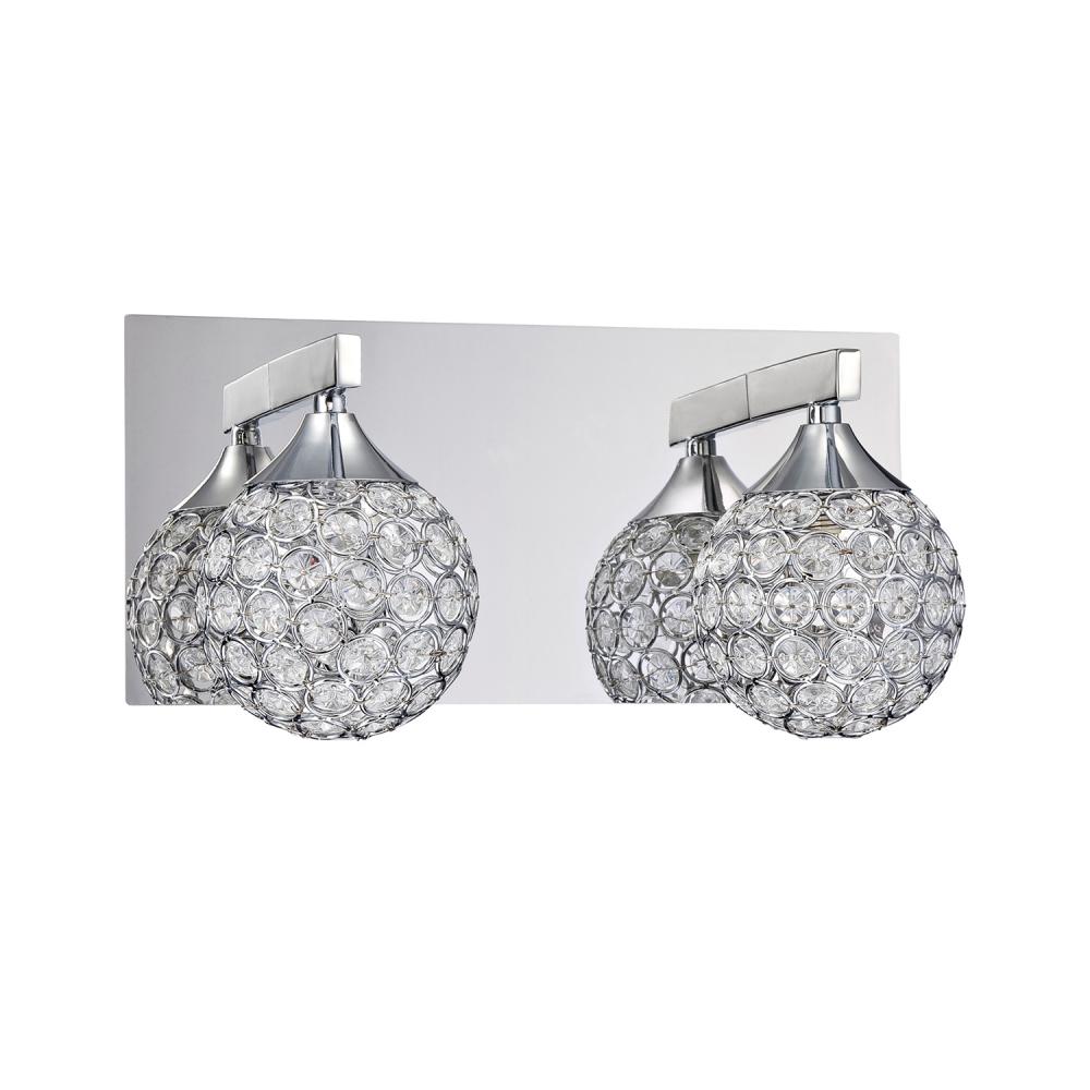 CRYS 2-Light Chrome Vanity Light