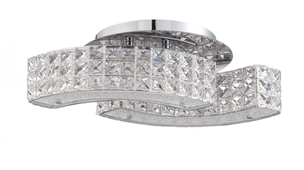 CARINA series 4 Light Optic Crystal Flushmount in a Chrome finish