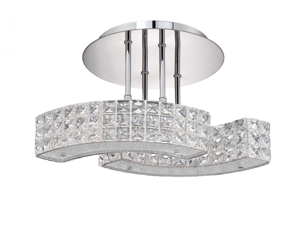 CARINA series 4 Light Optic Crystal Semi-Flush in a Chrome finish