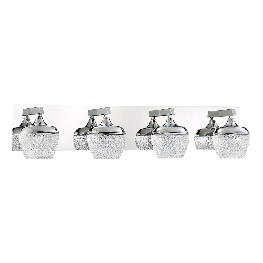 ARIKA series 4-Light 20 Watt Chrome Integrated LED Bath Light