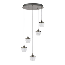 Kendal PF91-5LPA-BKS - ARIKA series 25 Watt Chrome Integrated LED 5-Light Pendant Pan