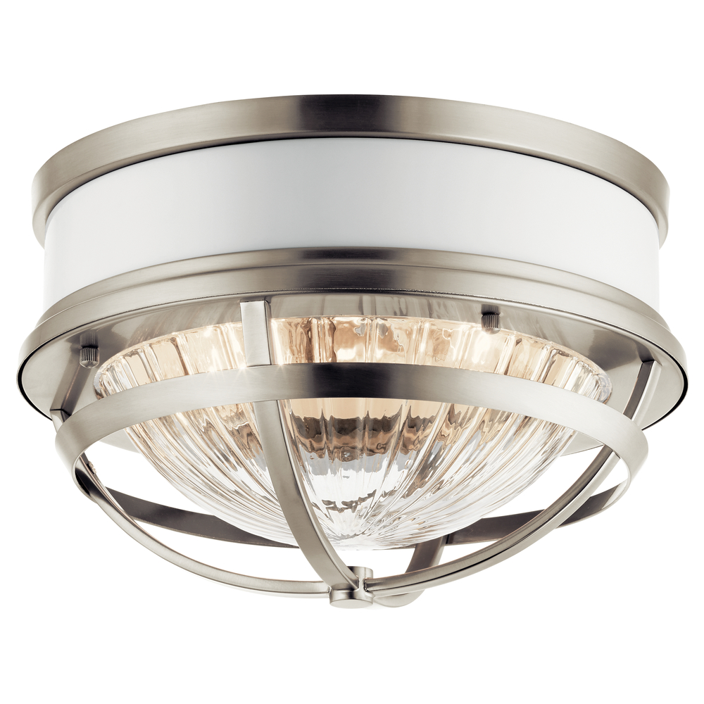 Tollis™ 12" 2 Light Flush Mount Brushed Nickel