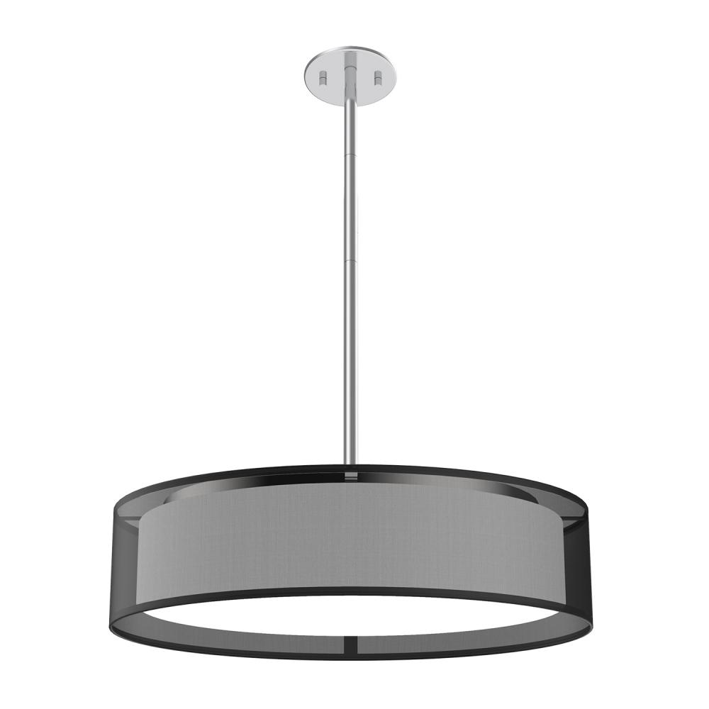 Dalton 20-in Black Organza LED Pendant