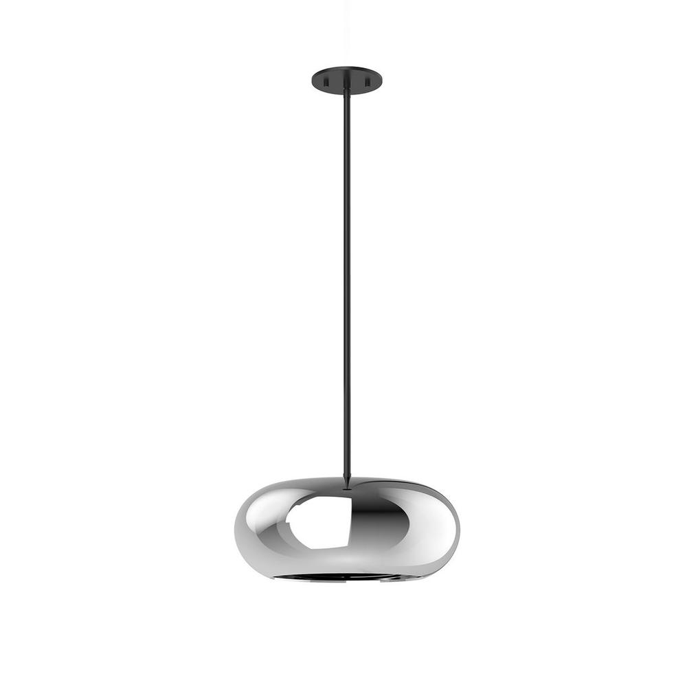 Trinity 14-in Black/Chrome LED Pendant