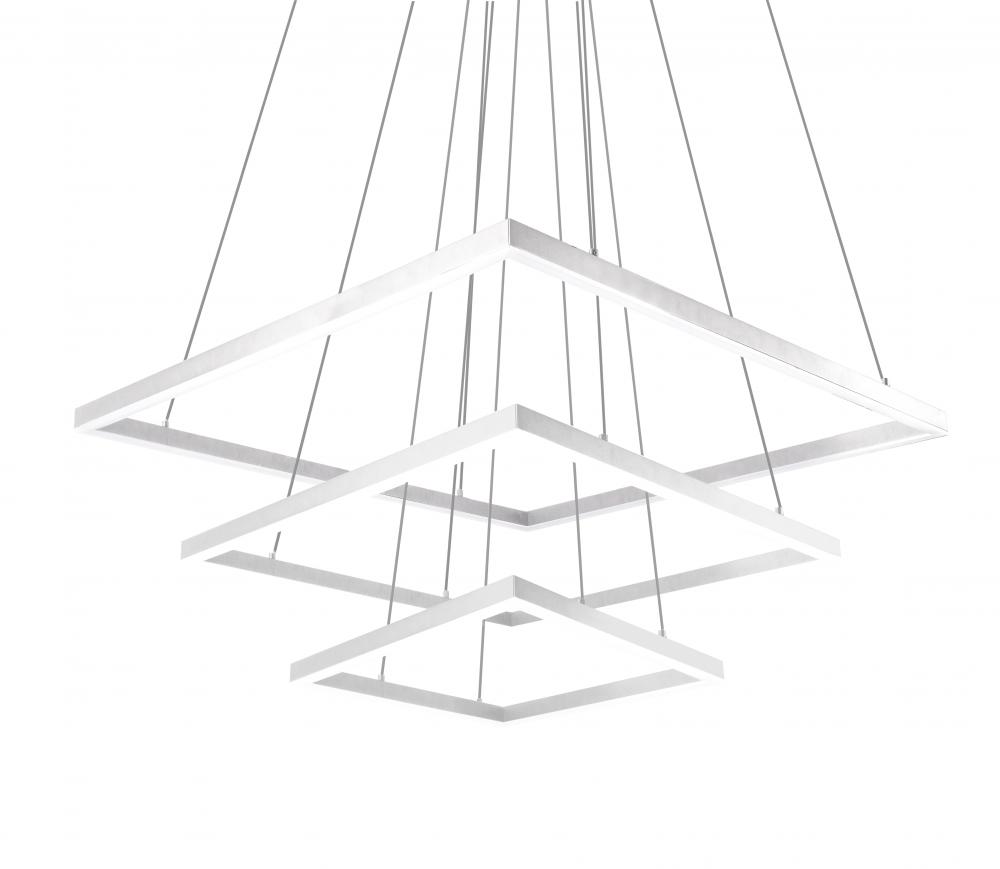 Piazza - Three Tier Square Chandelier with Powder Coated Extruded Aluminum