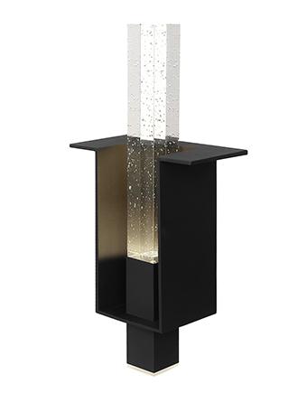 LED Exterior Wall Sconce with Square Bubble Encased Crystal