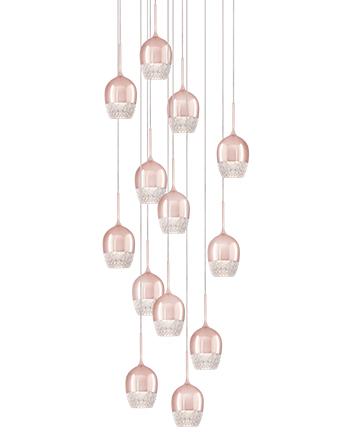 Elegant Round Thirteen LED Multi-Pendant with Downward Wine Glass Shaped Designs