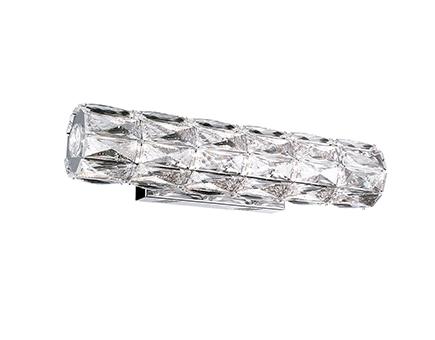 Cylinder Shaped LED Wall Sconce with Exquisite Diamond Cut Clear Crystals