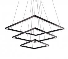 Kuzco Lighting Inc CH62255-BK - Piazza - Three Tier Square Chandelier with Powder Coated Extruded Aluminum