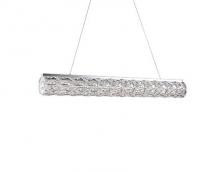 Kuzco Lighting Inc LP7837 - Single Linear LED Cylinder Pendant with Exquisite Diamond Cut Clear Crystals