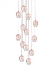 Kuzco Lighting Inc MP12813-RG - Elegant Round Thirteen LED Multi-Pendant with Downward Wine Glass Shaped Designs