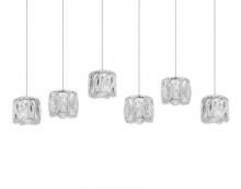 Kuzco Lighting Inc MP7806 - Six Mini LED Multi-Linear Pendant with Exquisite Diamond Cut Clear Crystals