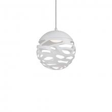 Kuzco Lighting Inc PD2507-WH - Single LED Pendant with Organic Shaped Laser Cut Metal Sphere Shades