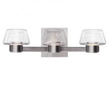 Kuzco Lighting Inc VL54116-BN - Ravishing Styled Three Light LED Vanity with Crystal Clear Tapered Glass