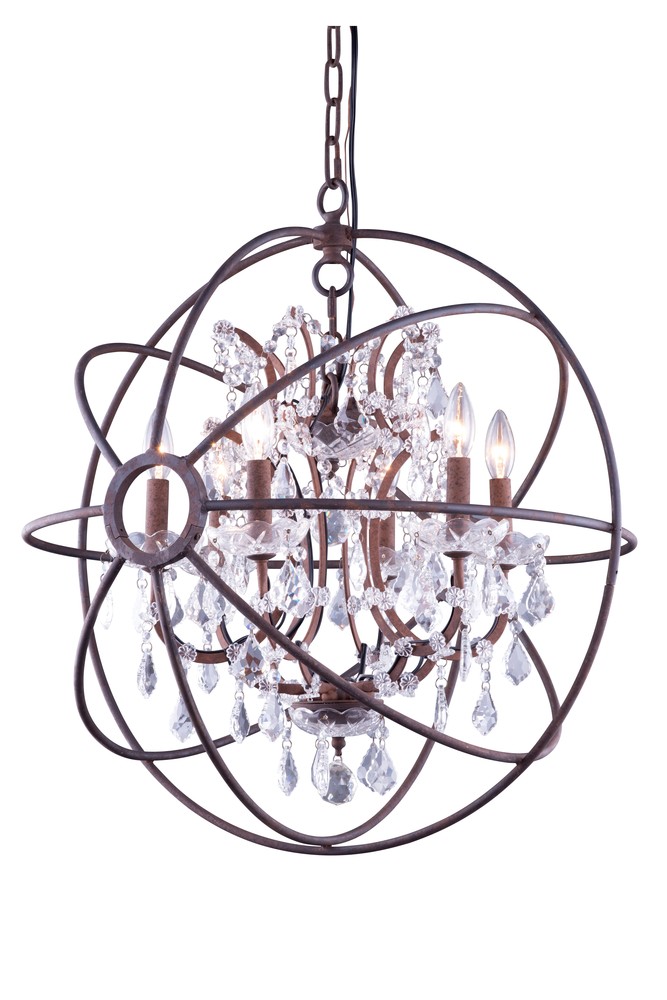 Geneva 6 light Rustic Intent Chandelier Clear Royal Cut crystal