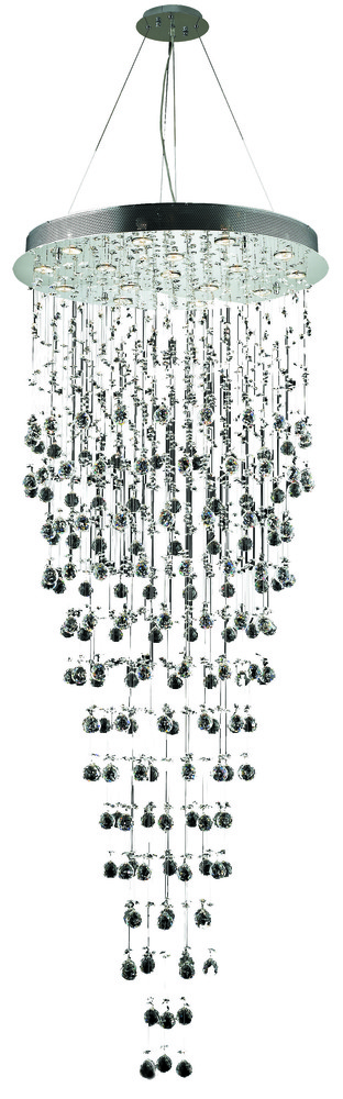 Galaxy 16 light Chrome Chandelier Clear Spectra® Swarovski® Crystal