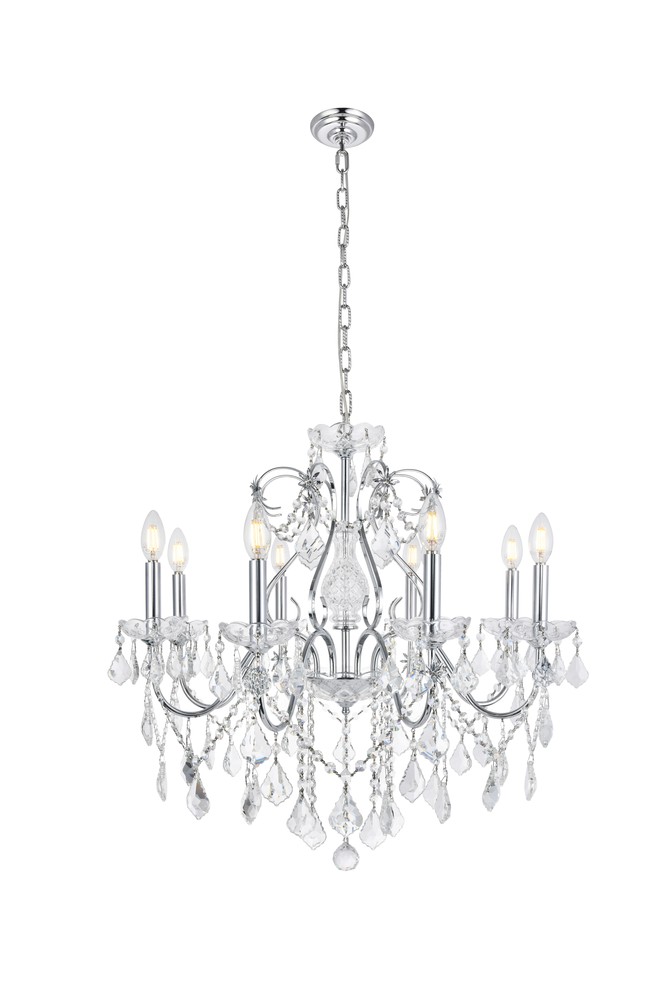 St. Francis 8 light Chrome Chandelier Clear Swarovski® Elements Crystal