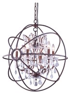 Elegant 1130D25RI/RC - Geneva 6 light Rustic Intent Chandelier Clear Royal Cut crystal