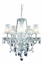 Elegant 7835D20C/RC+SH - Princeton 5 light Chrome Chandelier Clear Royal Cut Crystal