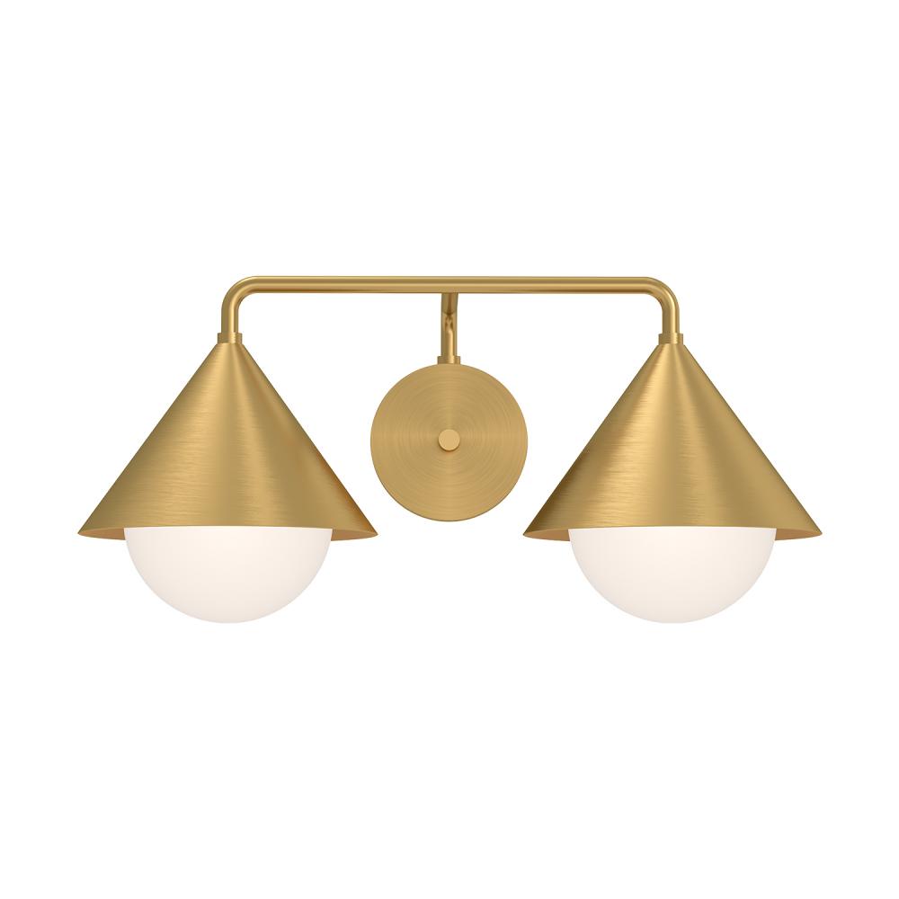 Remy 21-in Brushed Gold/Opal Glass 2 Lights Vanity