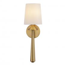 Alora Lighting WV497106BGWL - Bridgette 16-in Brushed Gold/White Linen Socket Wall/Vanity Light