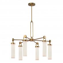  CH355632VBGO - Wynwood 32-in Vintage Brass/Glossy Opal 6 Lights Chandeliers